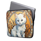 Alphonse Mucha Style Cat Laptopschutzhülle (Vorderseite Links)