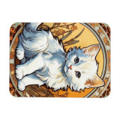 Alphonse Mucha Style Cat Magnet (Horizontal)