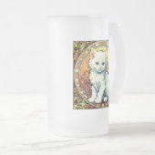 Alphonse Mucha Style Cat Mattglas Bierglas (VorderseiteRechts)
