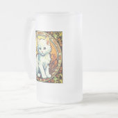 Alphonse Mucha Style Cat Mattglas Bierglas (Vorderseite Links)