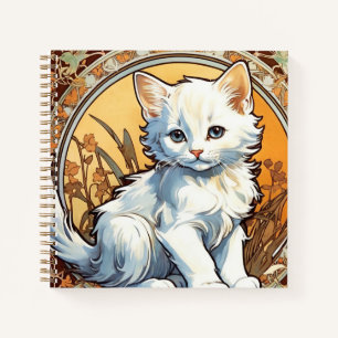 Alphonse Mucha Style Cat Notizblock