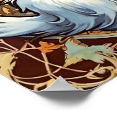 Alphonse Mucha Style Cat Poster (Ecke)