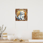 Alphonse Mucha Style Cat Poster (Küche)