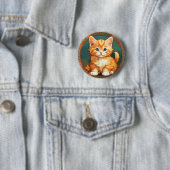 Alphonse Mucha Style Orange Cat Button (Beispiel)
