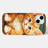 Alphonse Mucha Style Orange Cat Case-Mate iPhone Hülle (Rückseite (Horizontal))
