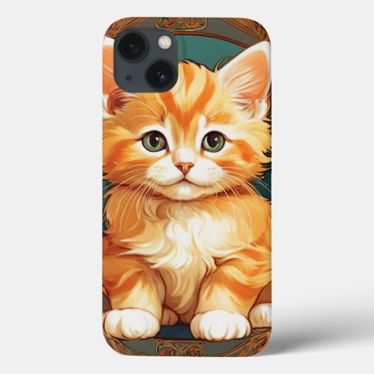 Alphonse Mucha Style Orange Cat Case-Mate iPhone Hülle (Rückseite)