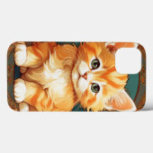 Alphonse Mucha Style Orange Cat Case-Mate iPhone Hülle (Rückseite (Horizontal))
