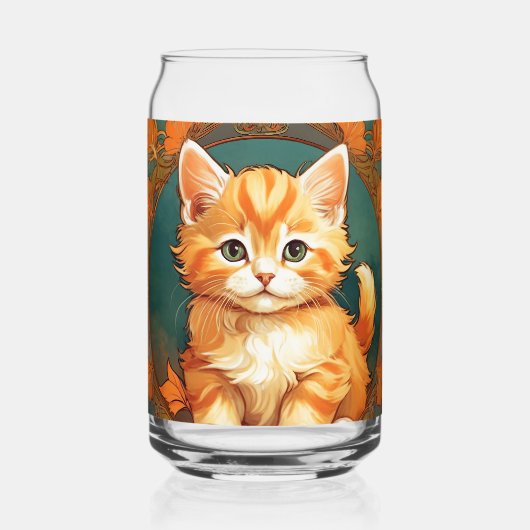 Alphonse Mucha Style Orange Cat Dosenglas (Vorderseite)
