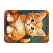 Alphonse Mucha Style Orange Cat Magnet (Horizontal)
