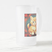 Alphonse Mucha Style Orange Cat Mattglas Bierglas (VorderseiteRechts)