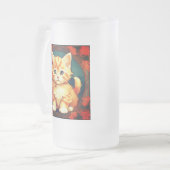 Alphonse Mucha Style Orange Cat Mattglas Bierglas (Vorderseite Links)
