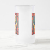 Alphonse Mucha Style Orange Cat Mattglas Bierglas (Mittel)