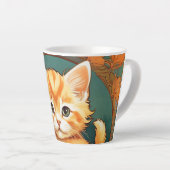 Alphonse Mucha Style Orange Cat Milchtasse (Rechte Ecke)