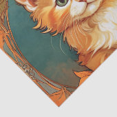 Alphonse Mucha Style Orange Cat Seidenpapier (Ausschnitt)