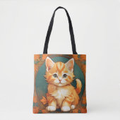 Alphonse Mucha Style Orange Cat Tasche (Vorderseite)