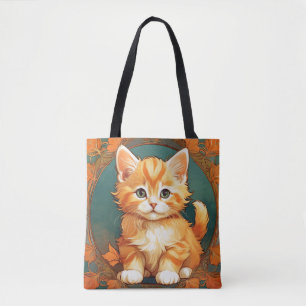 Alphonse Mucha Style Orange Cat Tasche