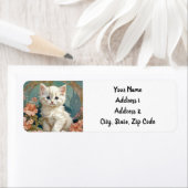 Alphonse Mucha Style White Cat (Insitu)