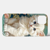 Alphonse Mucha Style White Cat Case-Mate iPhone Hülle (Rückseite (Horizontal))