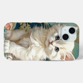 Alphonse Mucha Style White Cat Case-Mate iPhone Hülle (Rückseite (Horizontal))