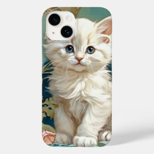 Alphonse Mucha Style White Cat Case-Mate iPhone 14 Hülle