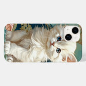 Alphonse Mucha Style White Cat Case-Mate iPhone Hülle (Rückseite (Horizontal))