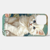 Alphonse Mucha Style White Cat Case-Mate iPhone Hülle (Rückseite (Horizontal))