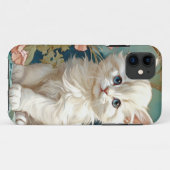 Alphonse Mucha Style White Cat Case-Mate iPhone Hülle (Rückseite (Horizontal))