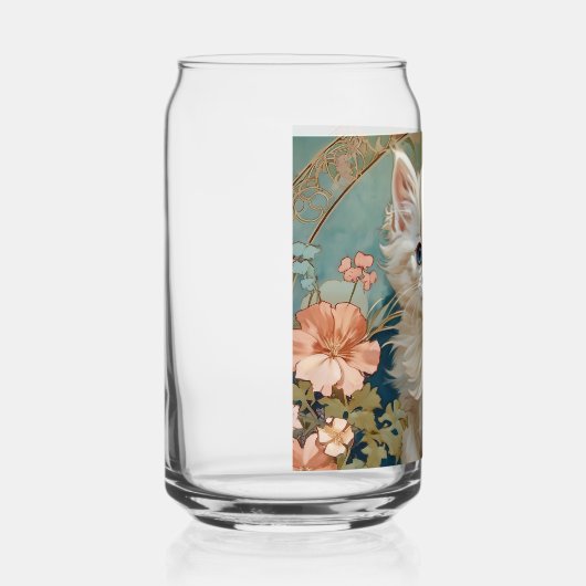 Alphonse Mucha Style White Cat Dosenglas (Rechts)