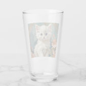 Alphonse Mucha Style White Cat Glas (Rückseite)