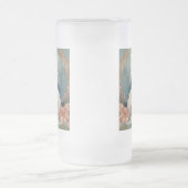 Alphonse Mucha Style White Cat Mattglas Bierglas (Mittel)