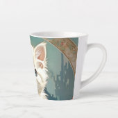 Alphonse Mucha Style White Cat Milchtasse (Rechts)