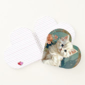 Alphonse Mucha Style White Cat Notizblock (Innenseite)