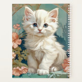 Alphonse Mucha Style White Cat Planer (Rückseite)