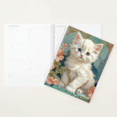 Alphonse Mucha Style White Cat Planer (Anzeige)