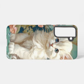 Alphonse Mucha Style White Cat Samsung Galaxy Hülle (Rückseite (Horizontal))