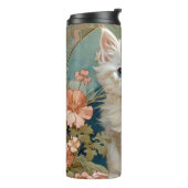 Alphonse Mucha Style White Cat Thermosbecher (Nach links gedreht)