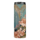 Alphonse Mucha Style White Cat Thermosbecher (Rückseite)