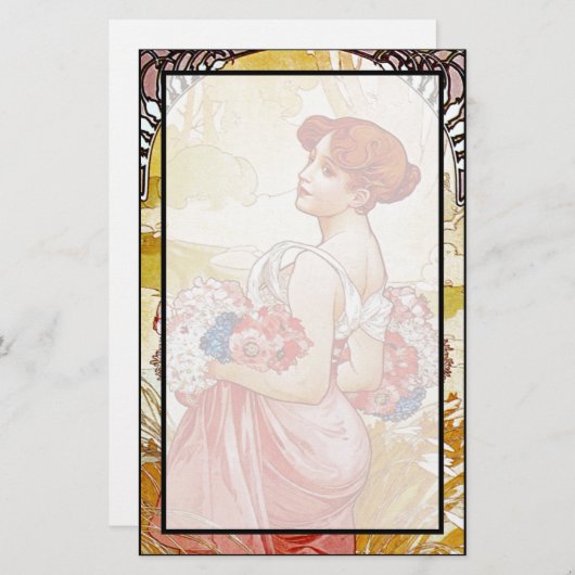 Alphonse Mucha Summer Briefpapier (Vorne/Hinten)
