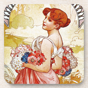 Alphonse Mucha Summer Getränkeuntersetzer