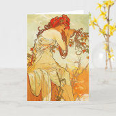 Alphonse Mucha Summer Grußkarte Karte (Gelbe Blume)