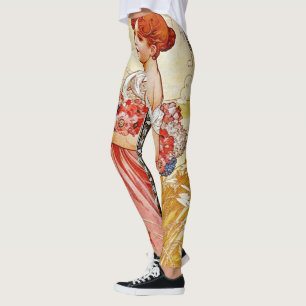 Alphonse Mucha Summer Leggings
