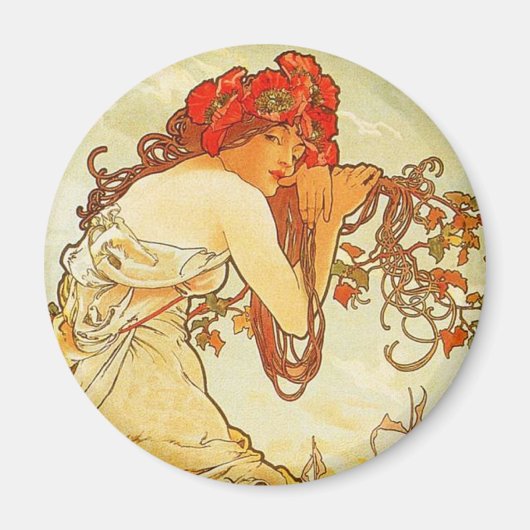 Alphonse Mucha Summer Magnet (Vorne)