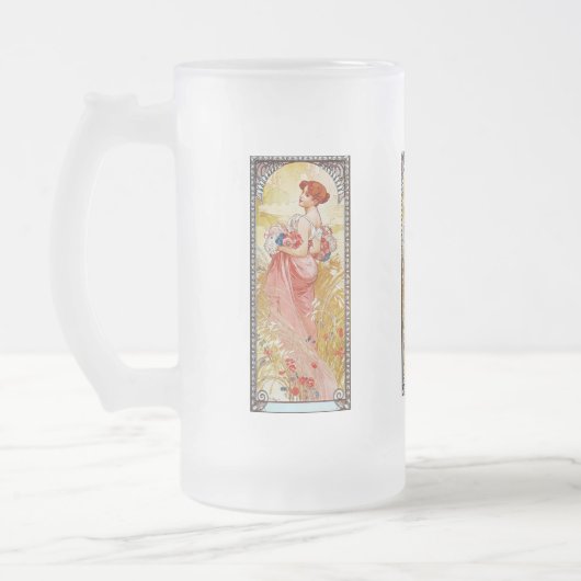 Alphonse Mucha Summer Mattglas Bierglas (Links)