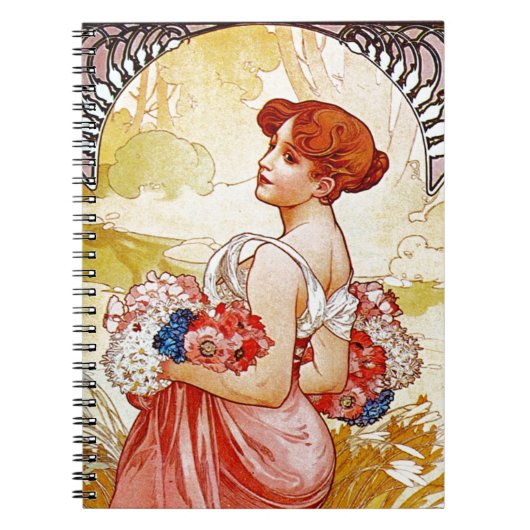 Alphonse Mucha Summer Notizblock (Vorderseite)