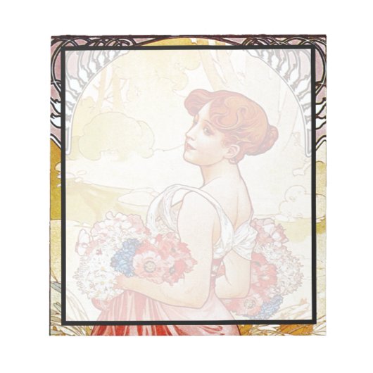 Alphonse Mucha Summer Notizblock (Vorderseite)