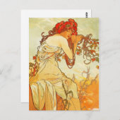 Alphonse Mucha Summer Postcard Postkarte (Vorne/Hinten)