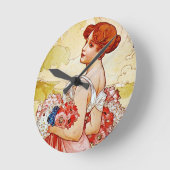 Alphonse Mucha Summer Runde Wanduhr (Winkel)