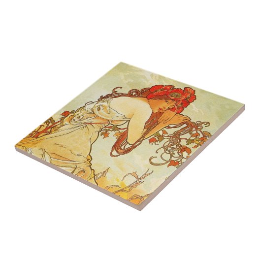 Alphonse Mucha Summer Tile Fliese (Seite)
