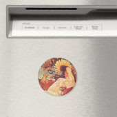 Alphonse Mucha Sunflower Magnet (In Situ (Geschirrspüler))