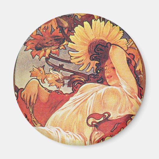 Alphonse Mucha Sunflower Magnet (Vorne)